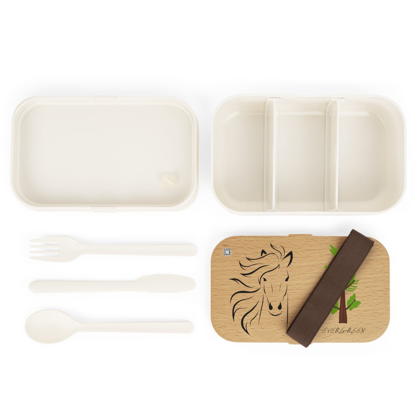 Evergreen Horse Line Eco-Friendly Bento Lunch Box - Horse & Evergreen Design